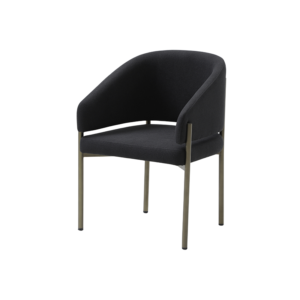 Oxford Dining Chair Black & Brass Frame