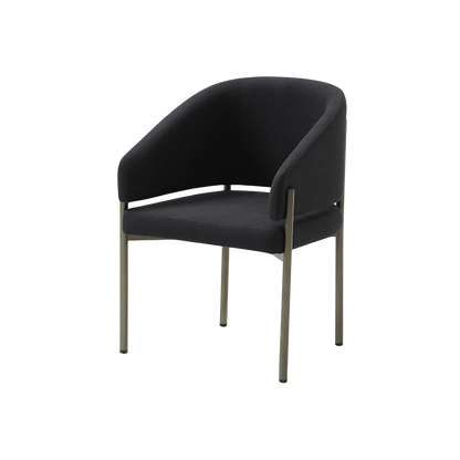 Oxford Dining Chair Black & Brass Frame