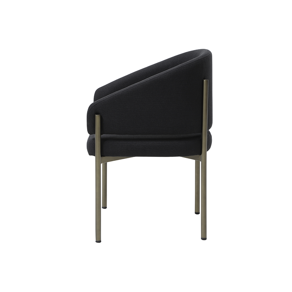 Oxford Dining Chair Black & Brass Frame