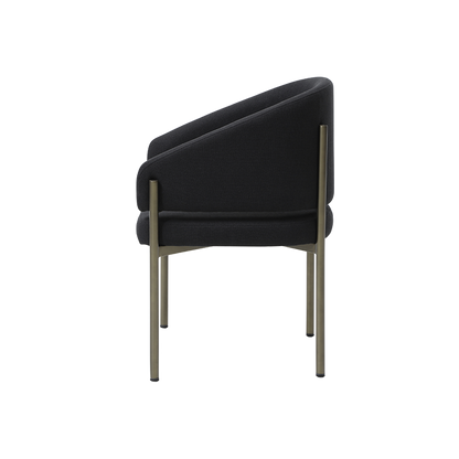 Oxford Dining Chair Black & Brass Frame