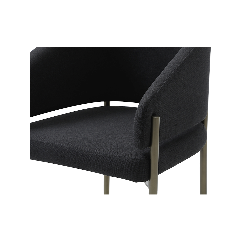 Oxford Dining Chair Black & Brass Frame