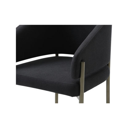Oxford Dining Chair Black & Brass Frame