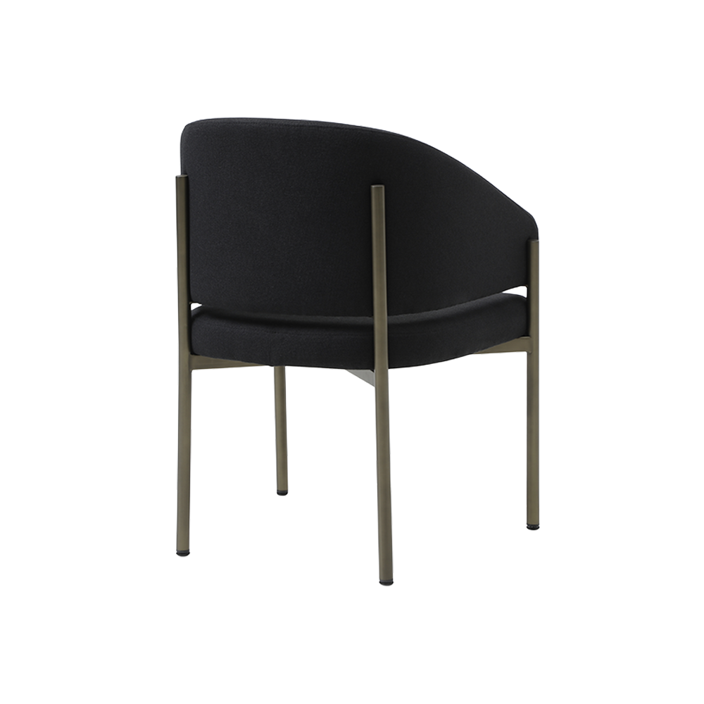 Oxford Dining Chair Black & Brass Frame
