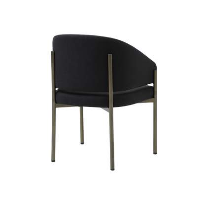 Oxford Dining Chair Black & Brass Frame