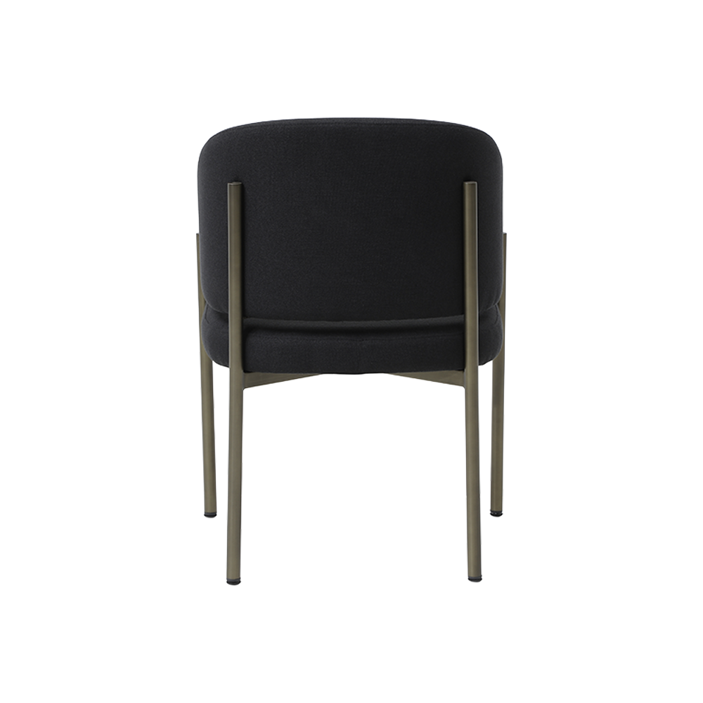 Oxford Dining Chair Black & Brass Frame