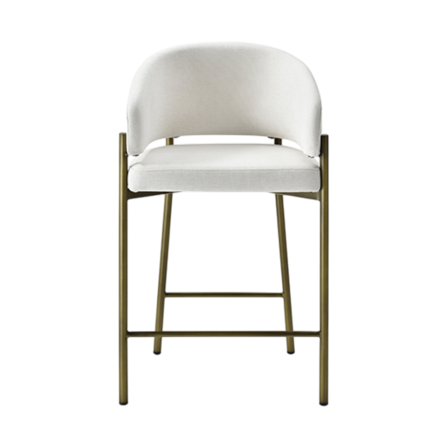 Oxford Counter Stool Off White & Brass Frame