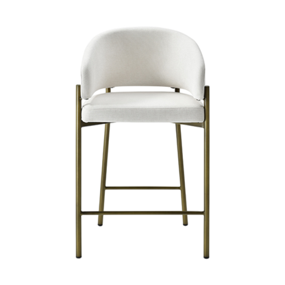 Oxford Counter Stool Off White & Brass Frame