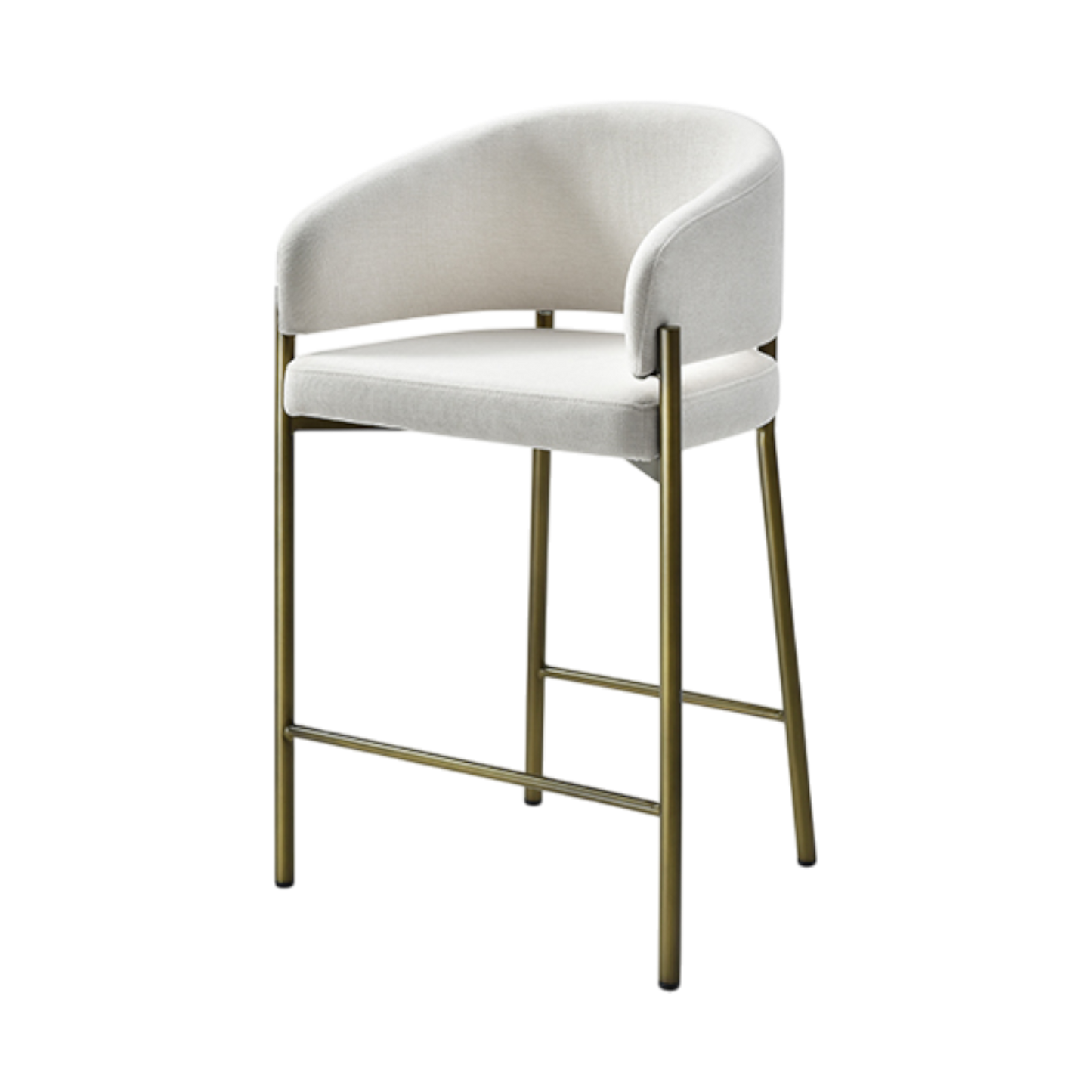 Oxford Counter Stool Off White & Brass Frame