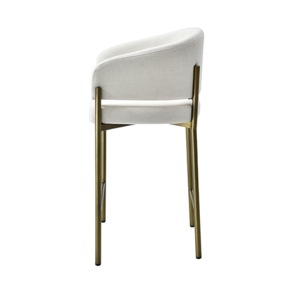 Oxford Counter Stool Off White & Brass Frame