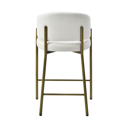 Oxford Counter Stool Off White & Brass Frame