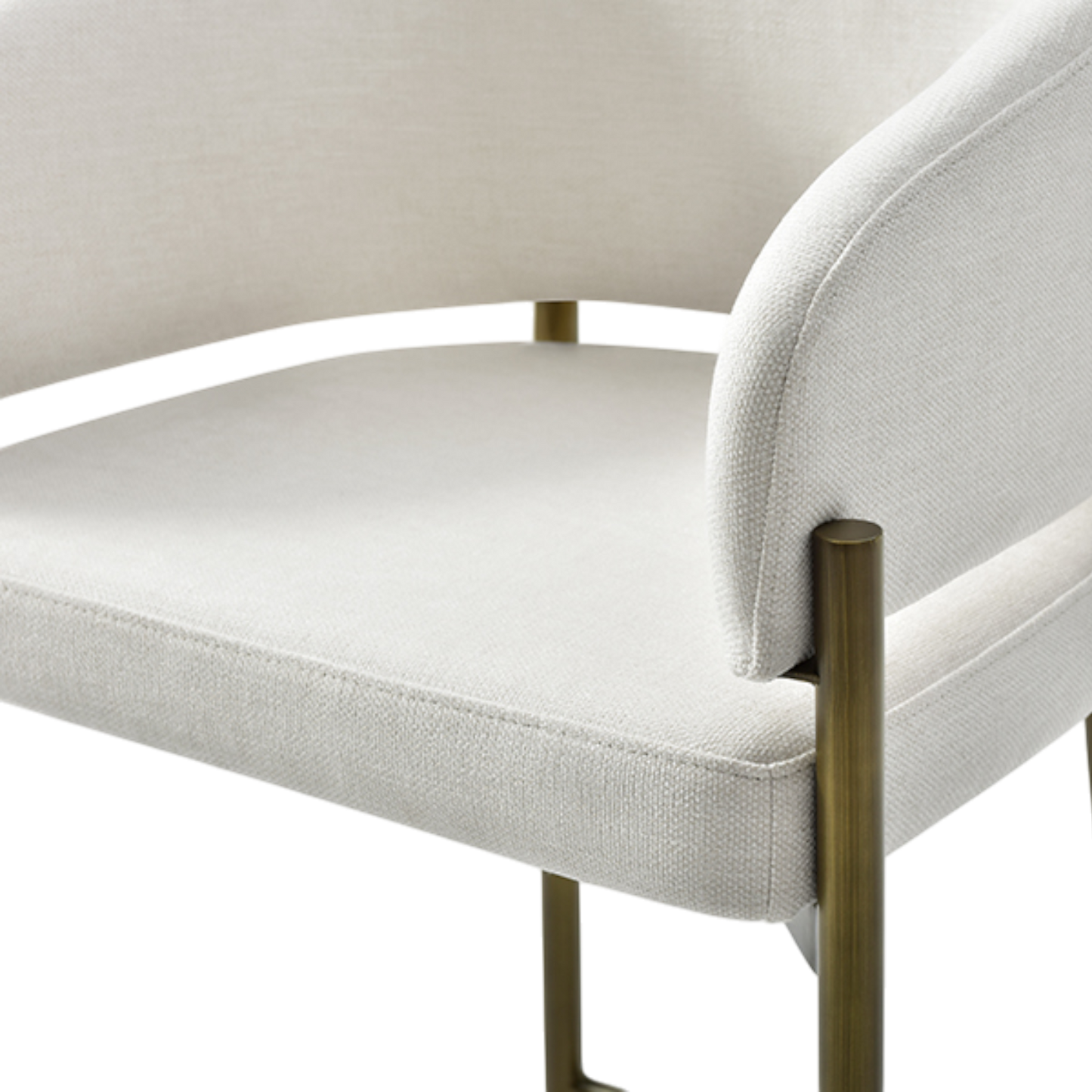 Oxford Counter Stool Off White & Brass Frame