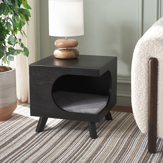 Zahara square small Pet Bed Black