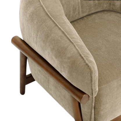 Malachyra Upcycled Chenille Accent Chair Taupe