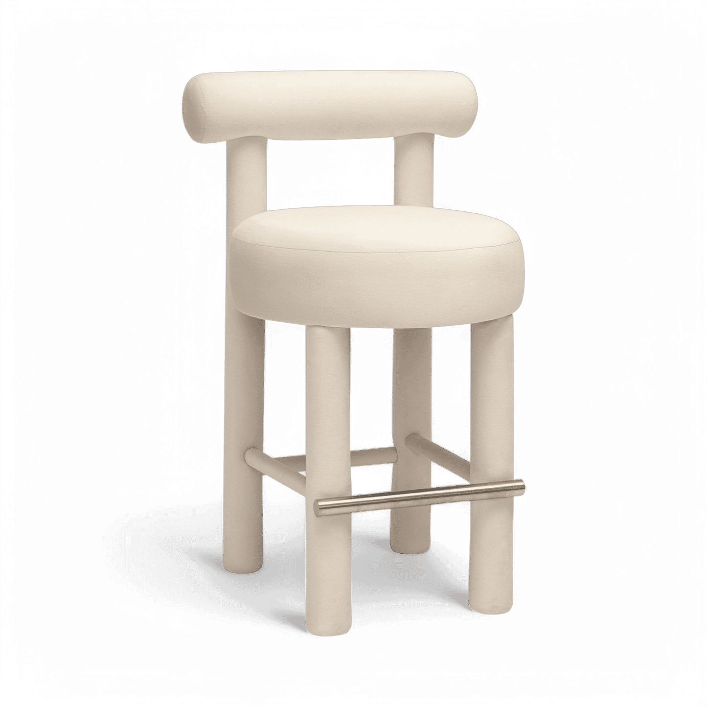 Arch Off White Velvet Counter Stool