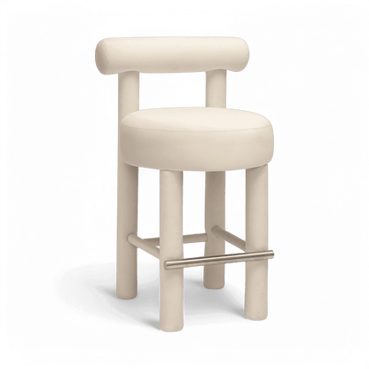 Arch Off White Velvet Counter Stool