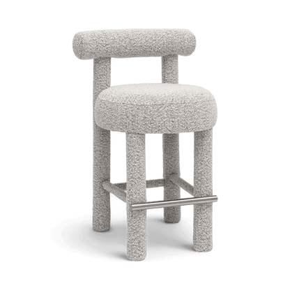Arch Black & White Boucle Counter Stool