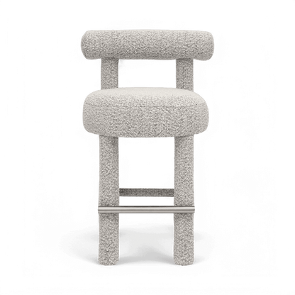 Arch Black & White Boucle Counter Stool