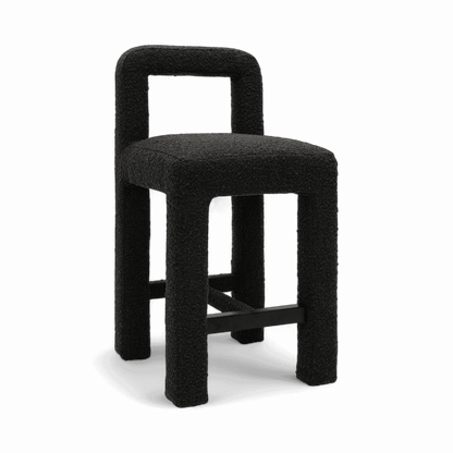 Viva Black Boucle Counter Stool