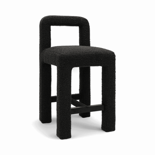 Viva Black Boucle Counter Stool