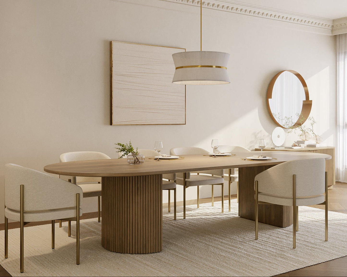 Oxford Rectangular XL Dining Table Greige Oak