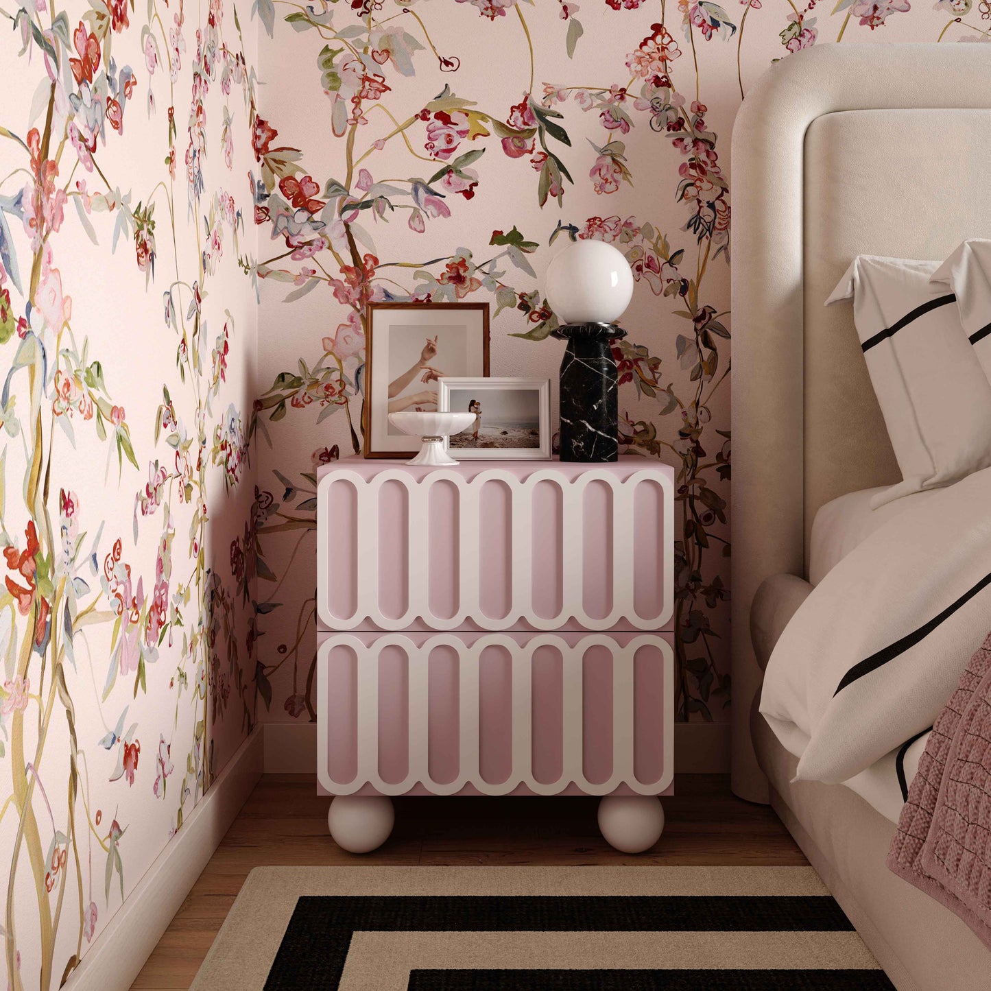Valeria Pink Nightstand