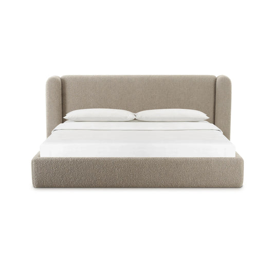 Vienna Tan Boucle Queen Bed