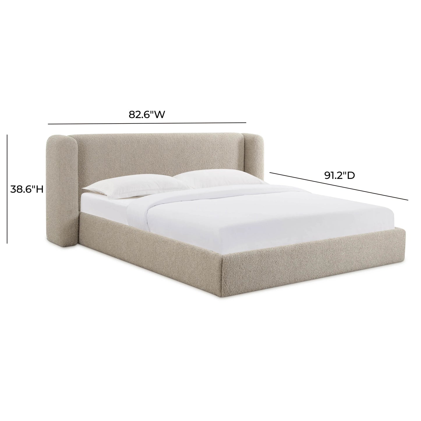 Vienna Tan Boucle Queen Bed