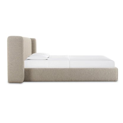Vienna Tan Boucle King Bed