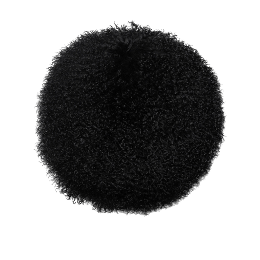 Boho Black Sheepskin 16 Pillow