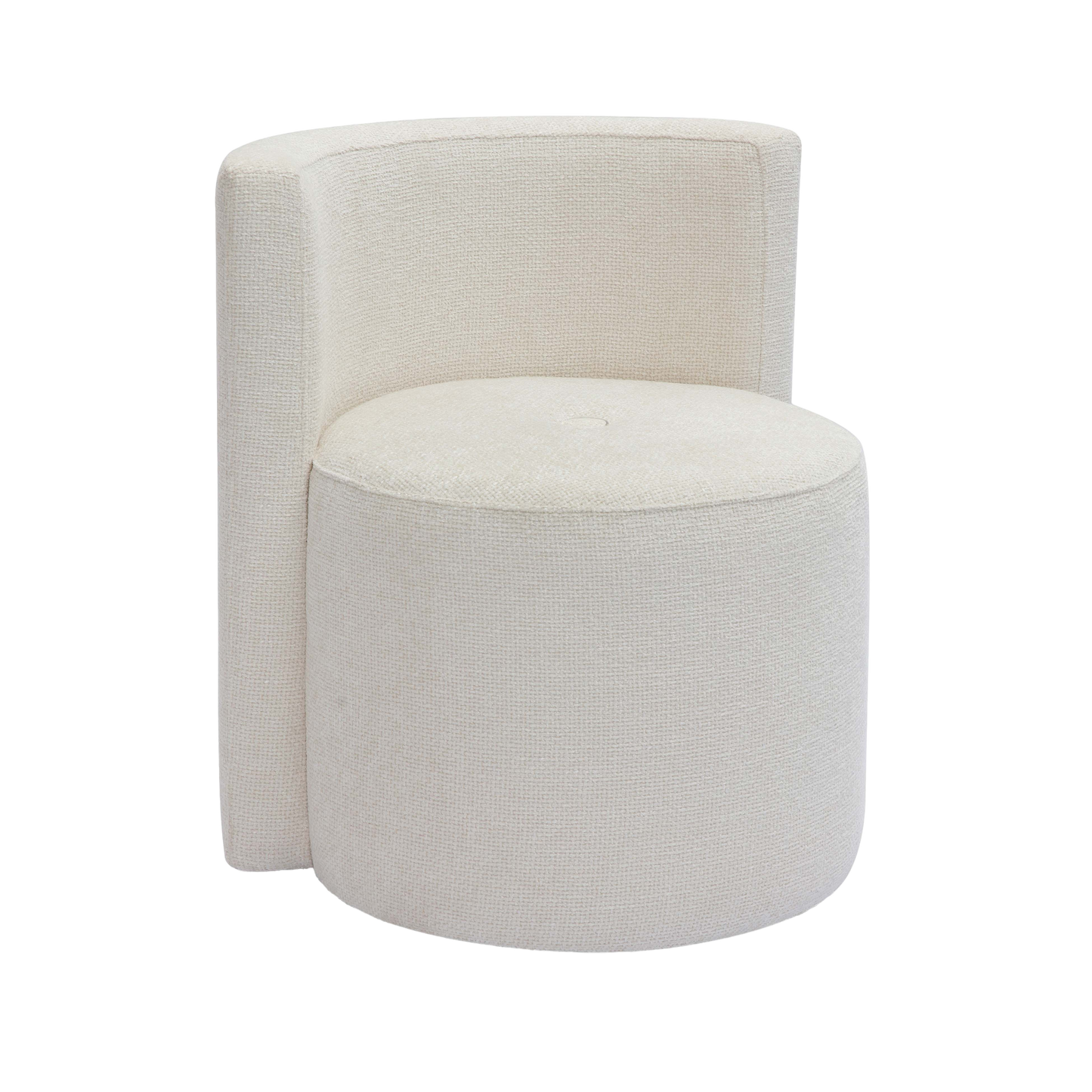 Lacey Cream Chenille Rolling Desk Chair