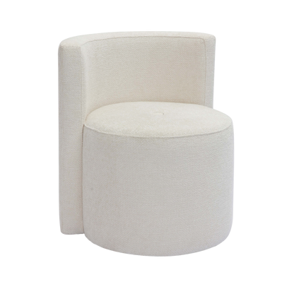 Lacey Cream Chenille Rolling Desk Chair