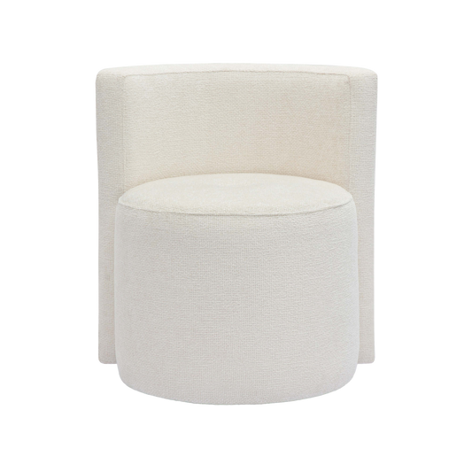 Lacey Cream Chenille Rolling Desk Chair