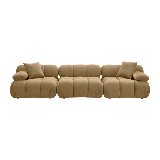 Solace Camel Velvet Modular Sofa