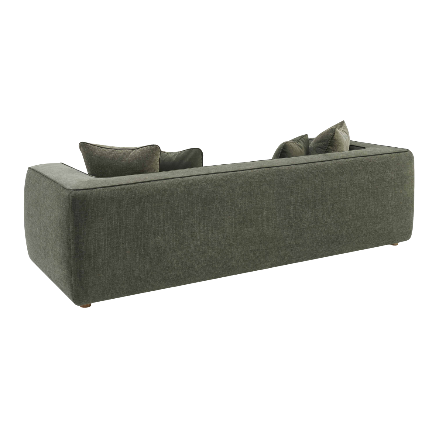 Vallora Olive Green Upcycled Basketweave Sofa
