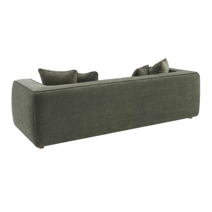 Vallora Olive Green Upcycled Basketweave Sofa