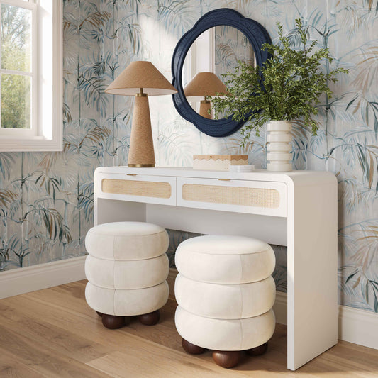 Marshy Rattan 2 Drawer Desk