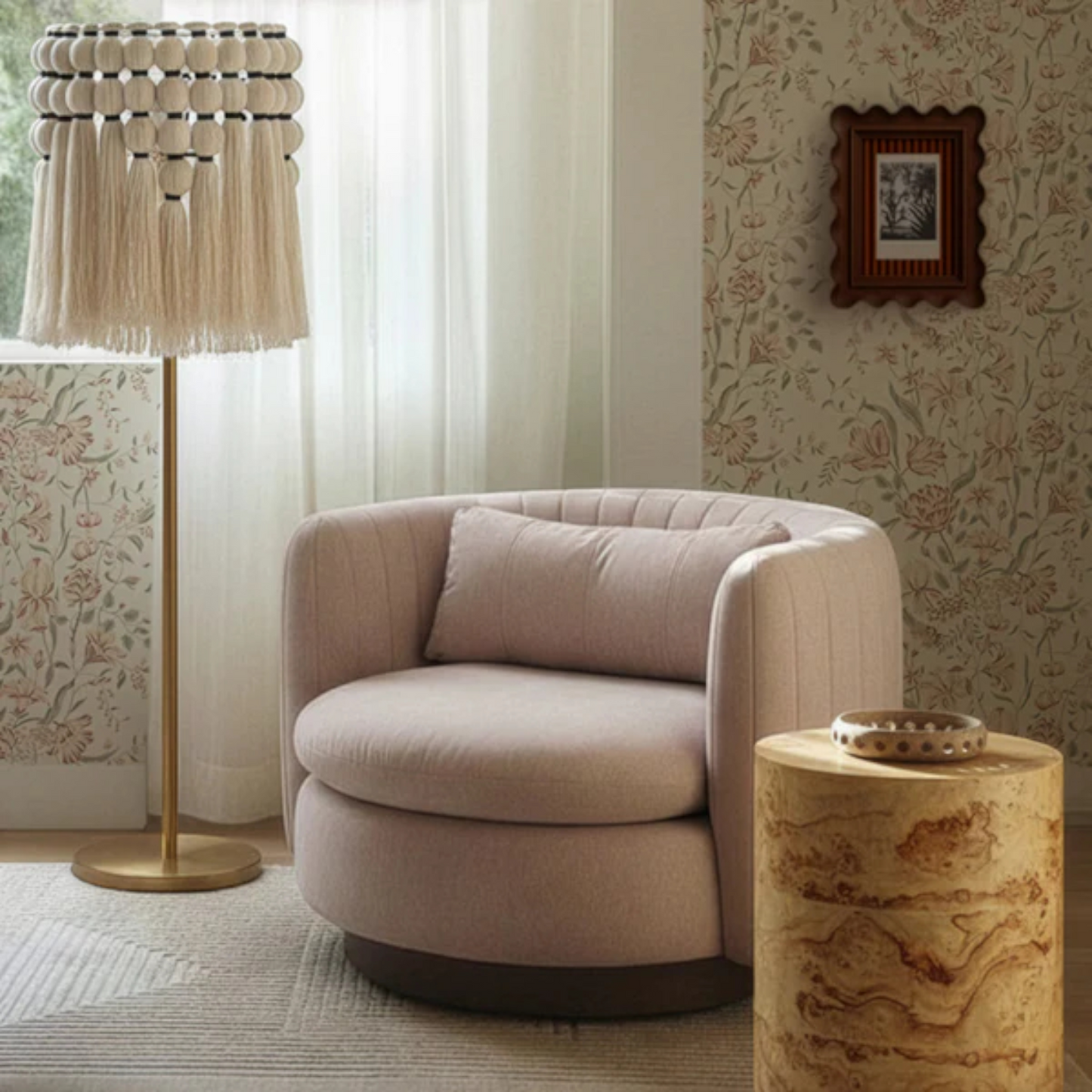 Valeria Chenille Swivel Lounge Chair