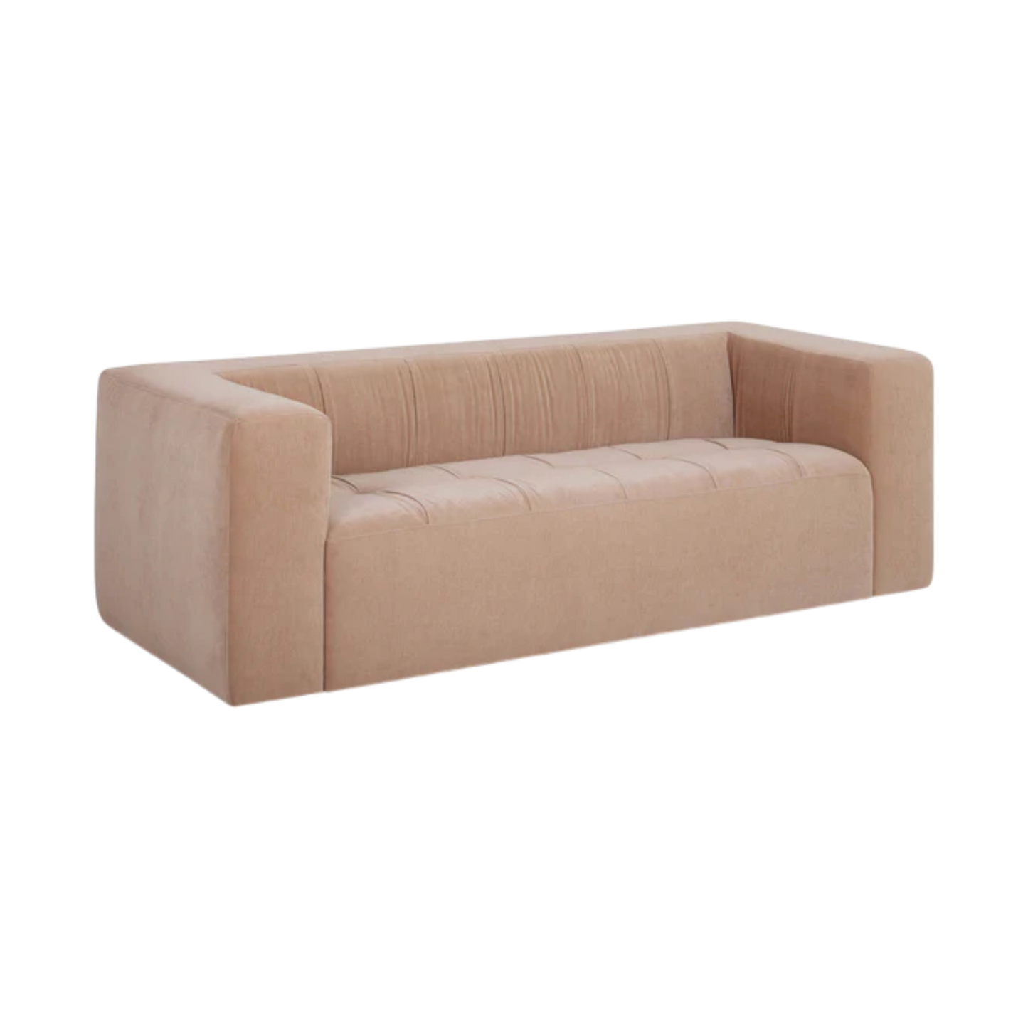 Calista Upcycled Chenille Peach Sofa