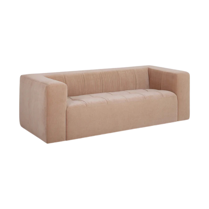 Calista Upcycled Chenille Peach Sofa