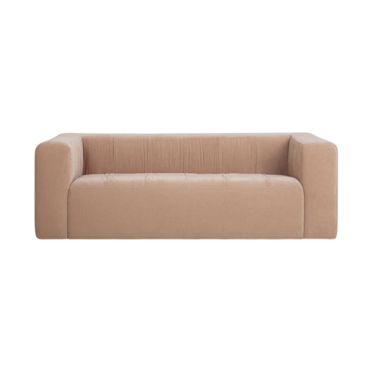 Calista Upcycled Chenille Peach Sofa