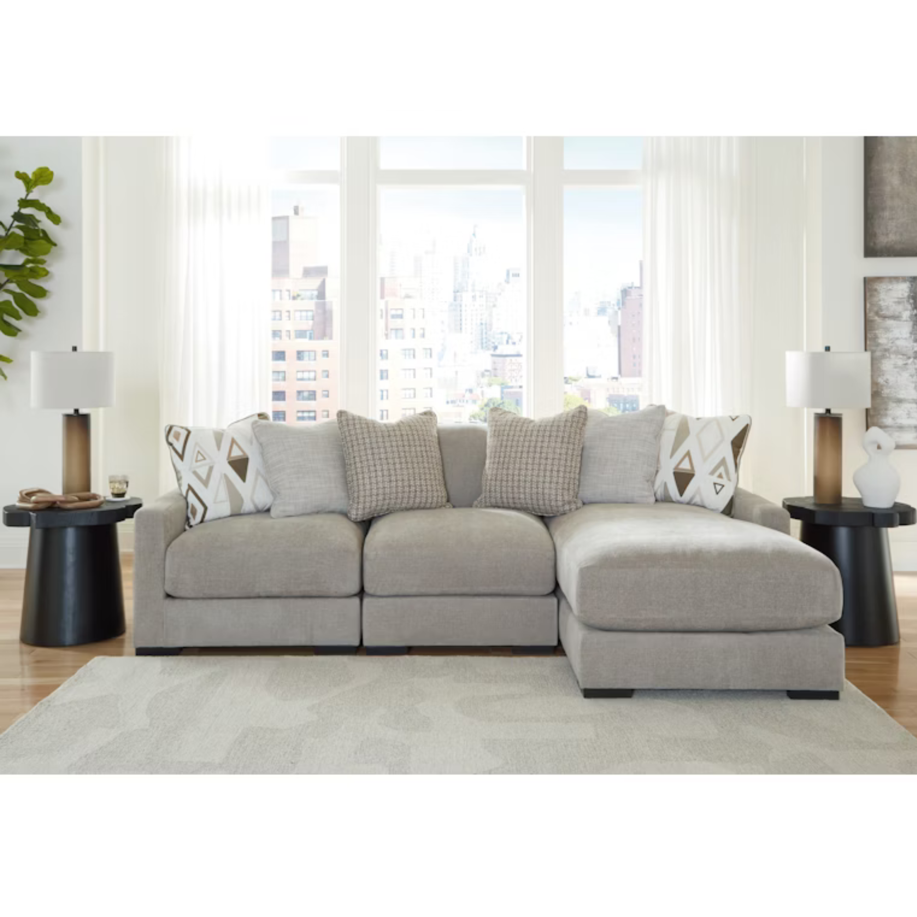 20305S4| Aslan Court 3-Piece Sofa Sectional with Chaise