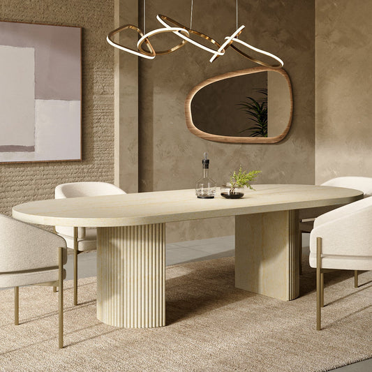 Bloom Dining Table Travertine