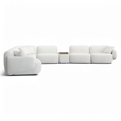 Divano Extended Sectional Sofa Set Off White