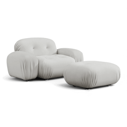 Rune Lounge Chair Off White Velvet