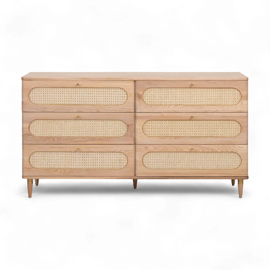 Frost  Cane 6 Drawer Dresser