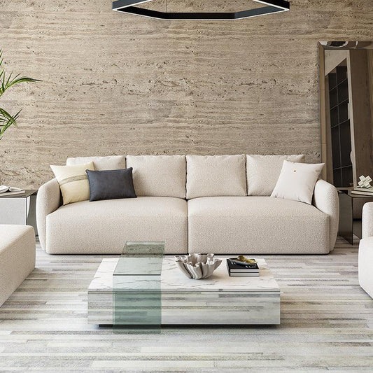 Gabriele 4 Seater Sofa White Boucle