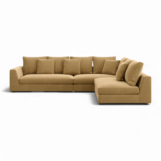 Gianni Sectional Sofa Camel Velvet
