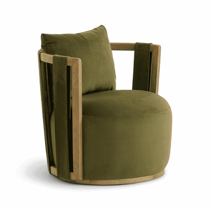 Equinox Green Velvet Swivel Chair