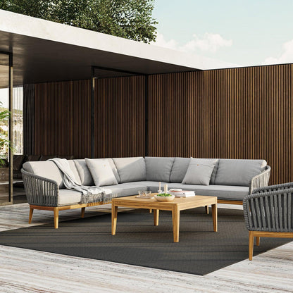 Maui Outdoor Sectional Sofa Light Gray