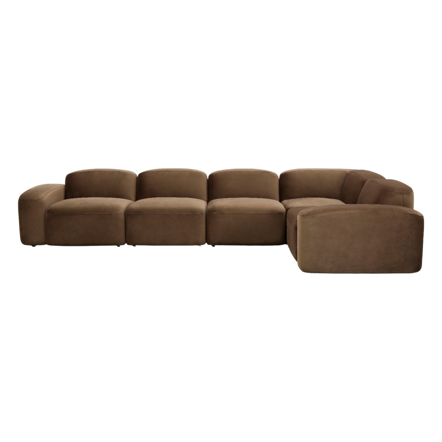 Brunello Large Modular Sofa Brown Velvet